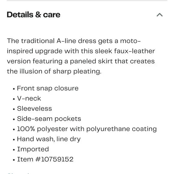 8 Steve Madden Bridgette Vegan Leather A-line Dress - Picture 8 of 10